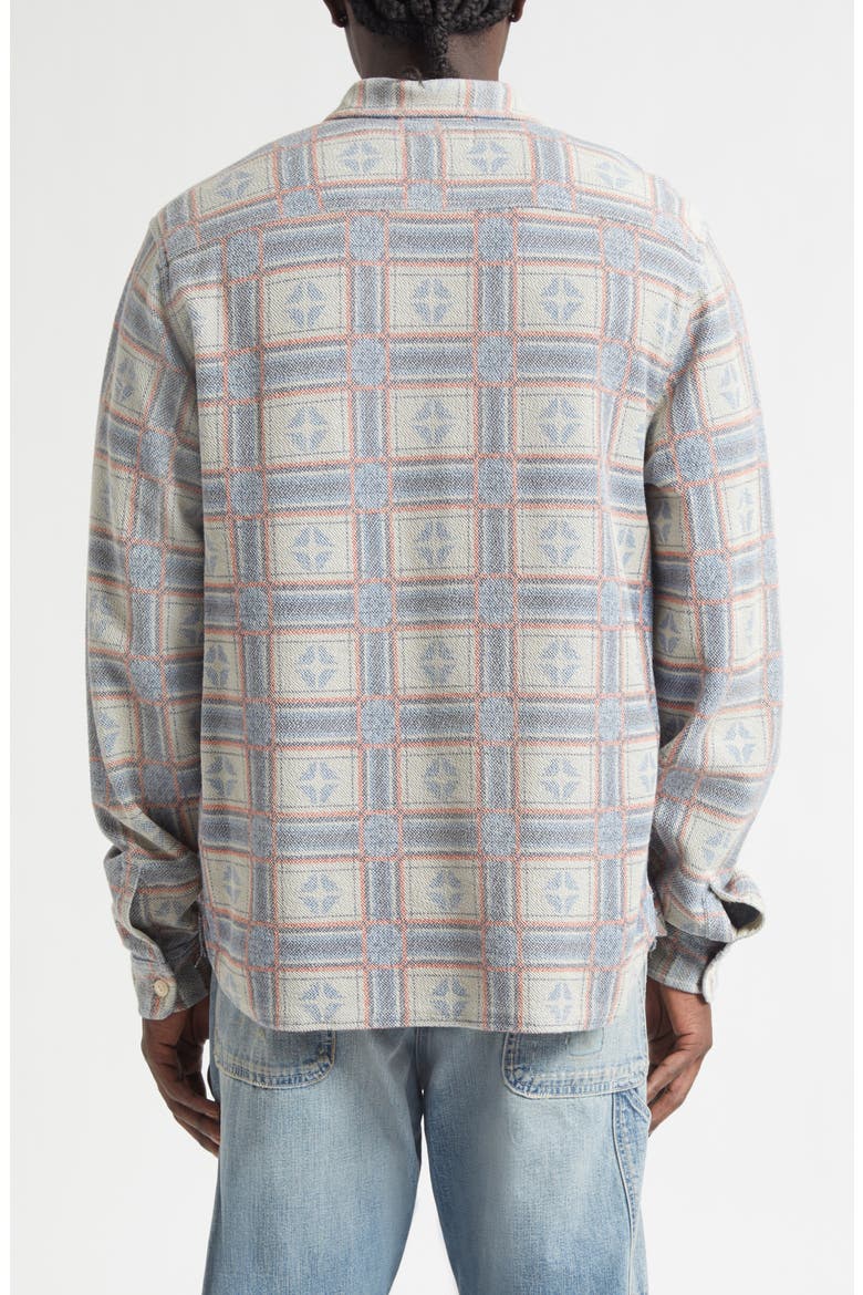 Reverse Print Terry Cloth Button-Up Work Shirt, Alternate, color, WHITE/ MULTI