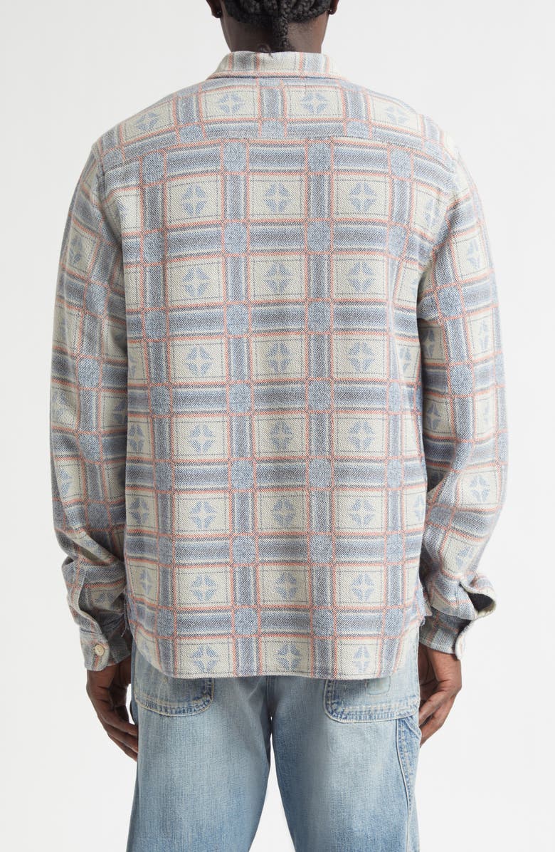 Double RL Reverse Print Terry Cloth Button-Up Work Shirt, Alternate, color, White/ Multi