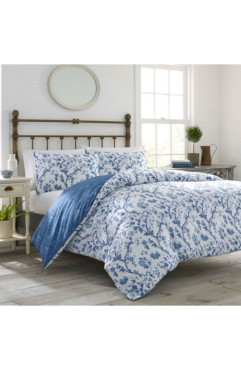 Laura Ashley Elise Duvet Cover & Shams Set, Alternate, color, China Blue