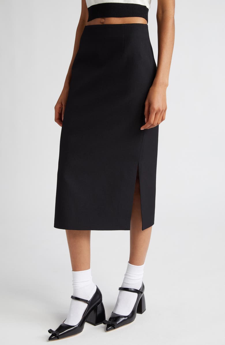 Shushu/Tong Double Slit Wool & Silk Sweater Skirt, Alternate, color, 