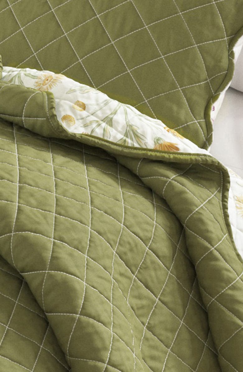 Woven & Weft Floral Scalloped Cotton Quilt & Sham Set, Alternate, color, 