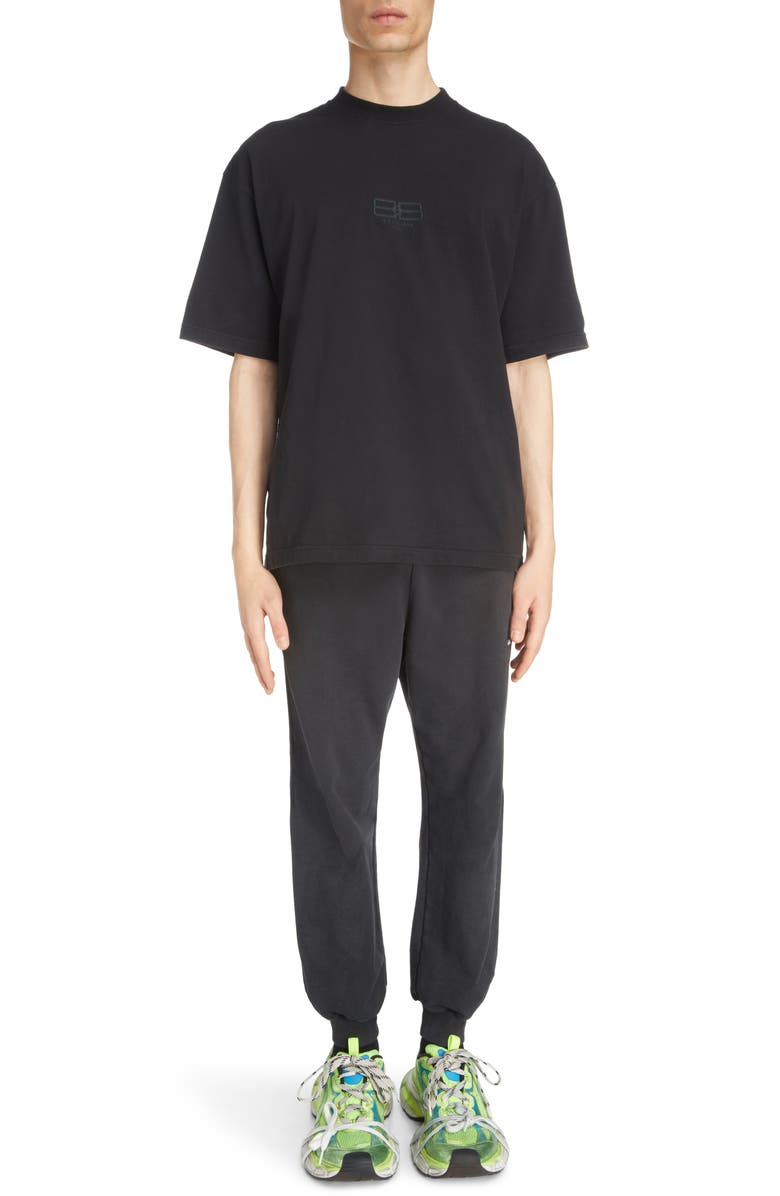 Balenciaga Dirty Cotton Molleton Sweatpants, Alternate, color,