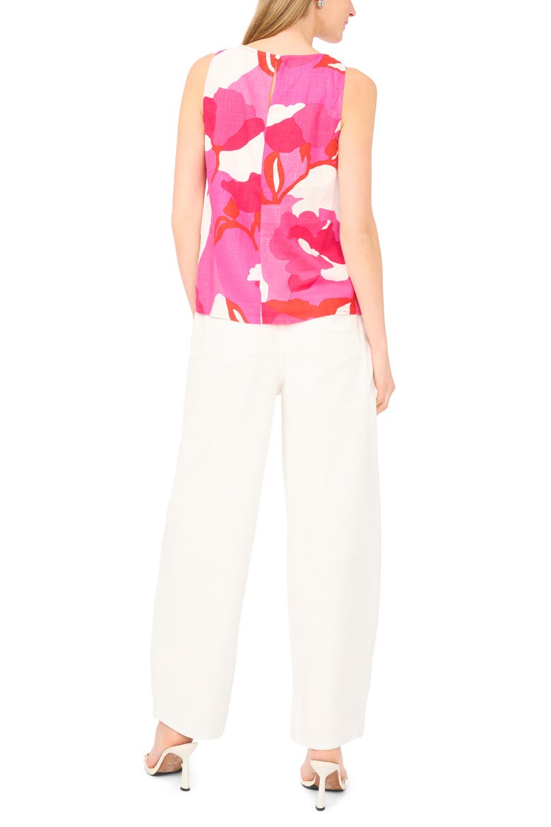 Floral Print Linen Tank, Alternate, color, NEW IVORY POPPY PRINT