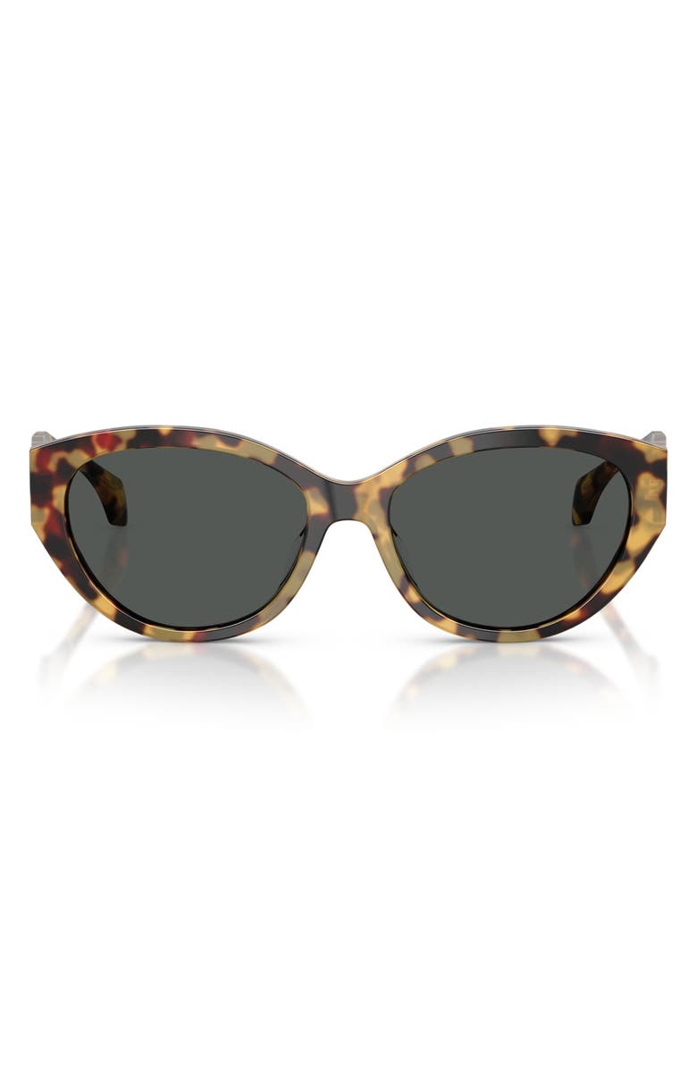 Versace 56mm Gradient Oval Sunglasses, Main, color, Brown Yellow Havana/ Dark Grey