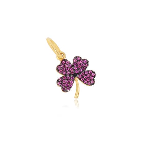Pink Sapphire Clover Charm