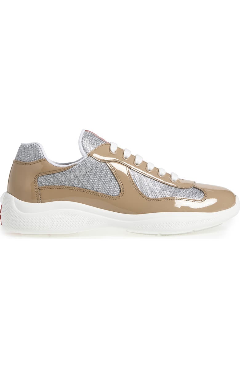 Prada America's Cup Sneaker, Alternate, color, Beige/ Argento