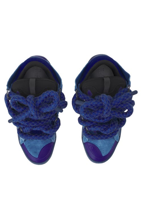 Lanvin Curb Sneakers In Leather With Snake Laces In Multi