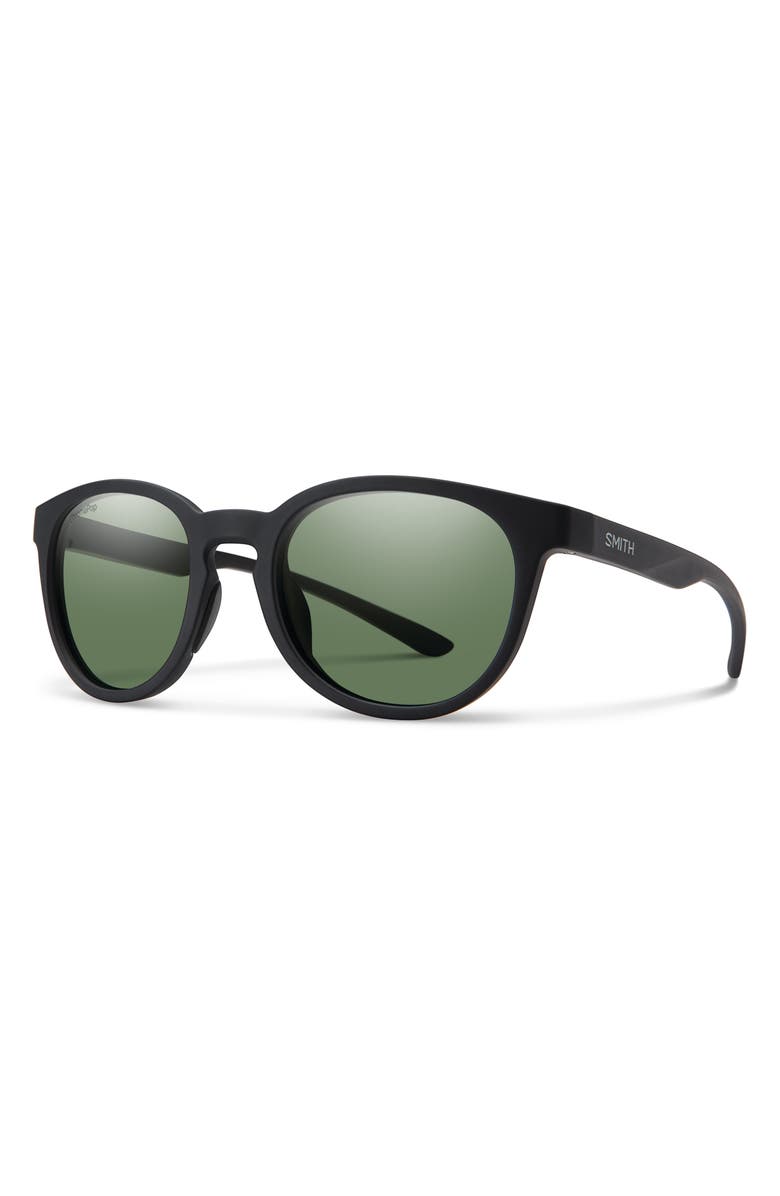 Smith Eastbank 52mm ChromaPop<sup>™</sup> Polarized Round Sunglasses, Alternate, color, Black / Chromapop Gray Green