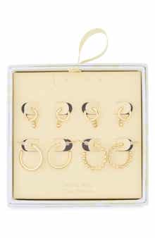 Leith 4-Pair Cubic Zirconia Huggie & Hoop Earrings Set