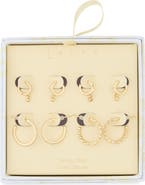 Leith 4-Pair Cubic Zirconia Huggie & Hoop Earrings Set