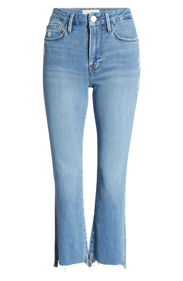 FRAME Le Crop Mini Boot Stagger Raw Hem Crop Bootcut Jeans, Alternate, color,