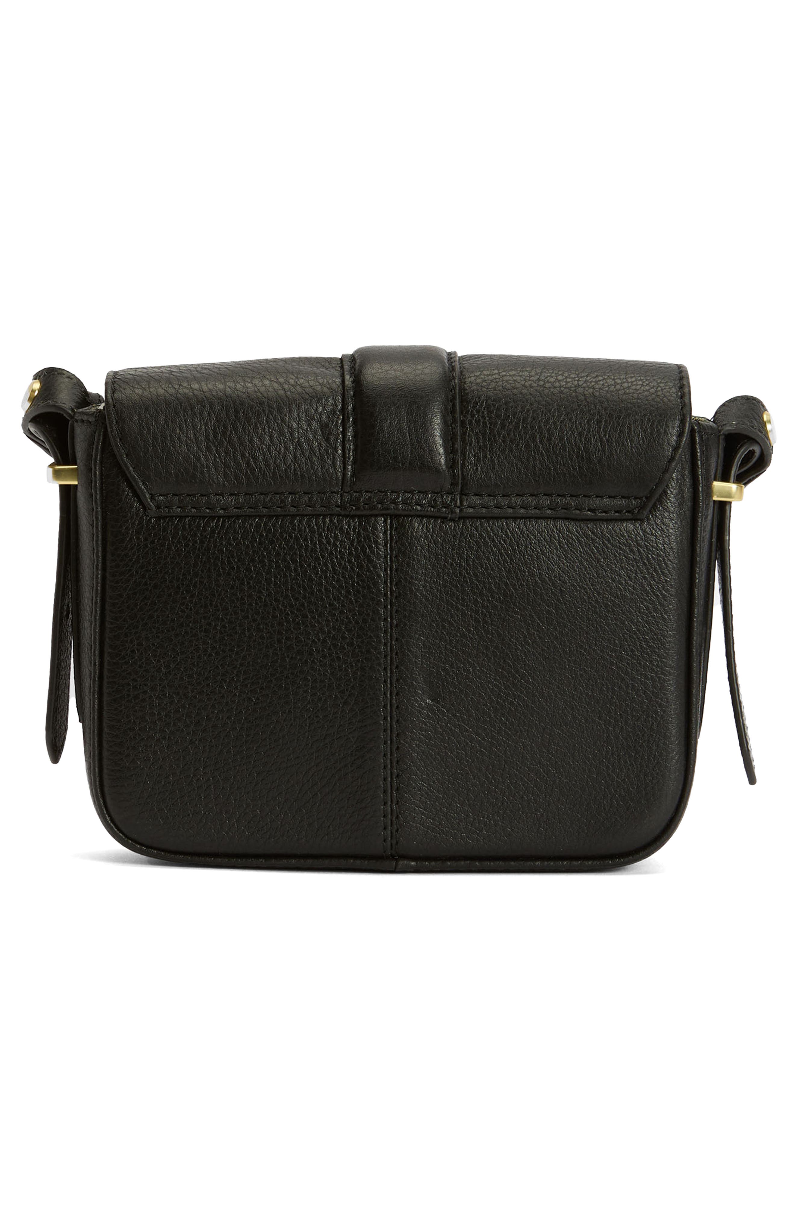 Barbour Mini Rosa Leather Crossbody Bag, Alternate, color, Black