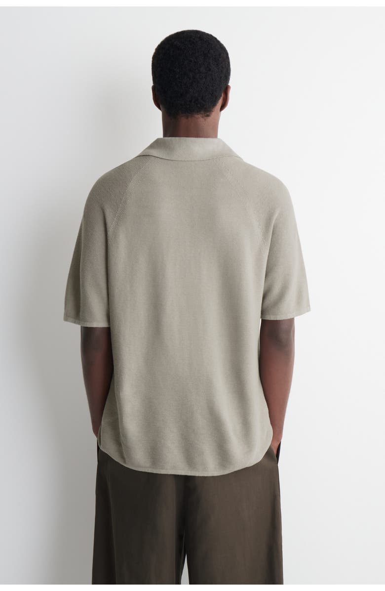 COS Knitted Linen-silk Polo Shirt, Alternate, color, Light Gray