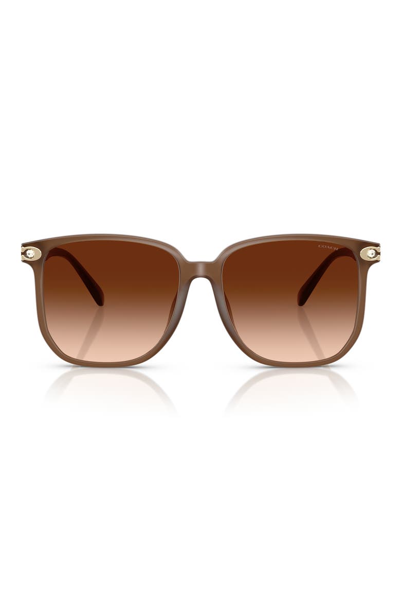 58mm Gradient Square Sunglasses, Main, color, MILKY BROWN / BROWN GRADIENT