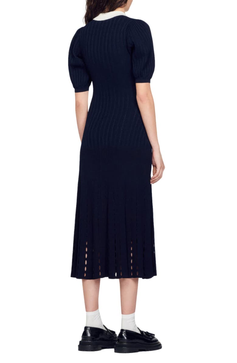 SANDRO Teane Pointelle Stitch Sweater Dress, Alternate, color, 