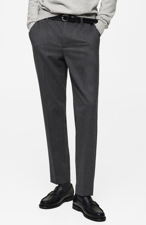 Slim Fit Flat Front Brushed Twill Pants