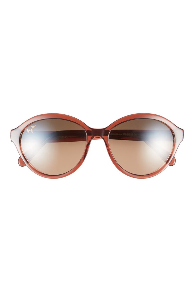 55mm Round Sunglasses, Main, color, BROWN BROWN BRONZE