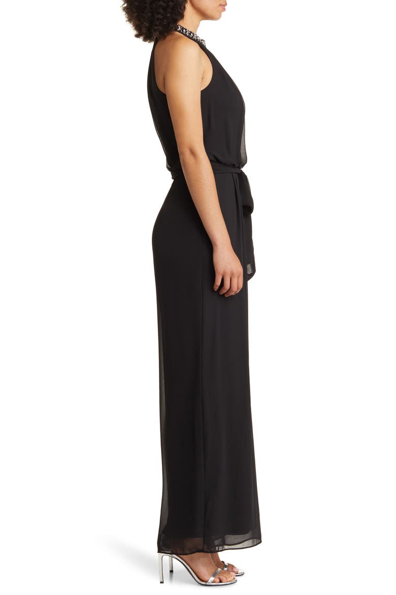 Embellished Wide Leg Jumpsuit, Alternate, color, BLACK