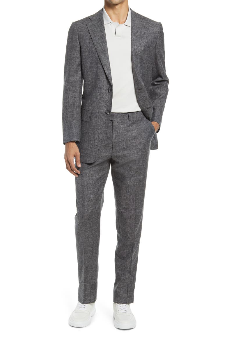 Lazio Slim Fit Wool Blend Suit, Main, color, DARK GREY