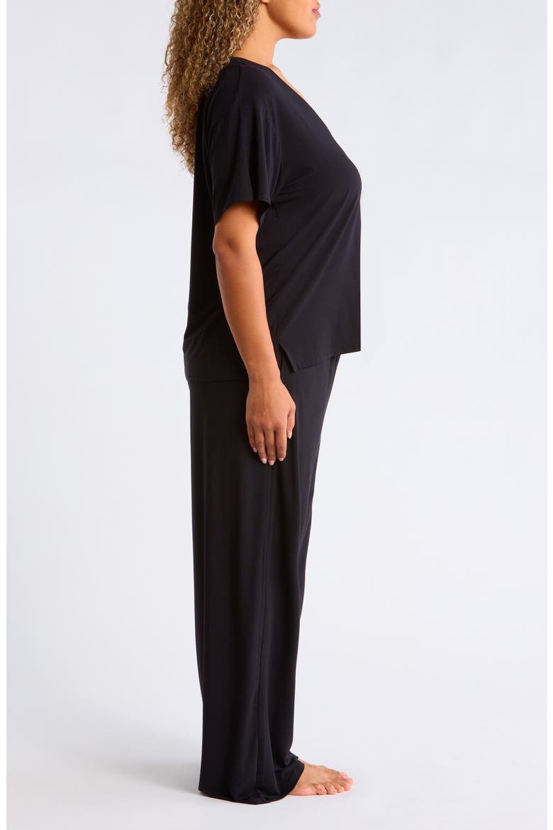 Cool Touch Jersey Pajamas, Alternate, color, BLACK