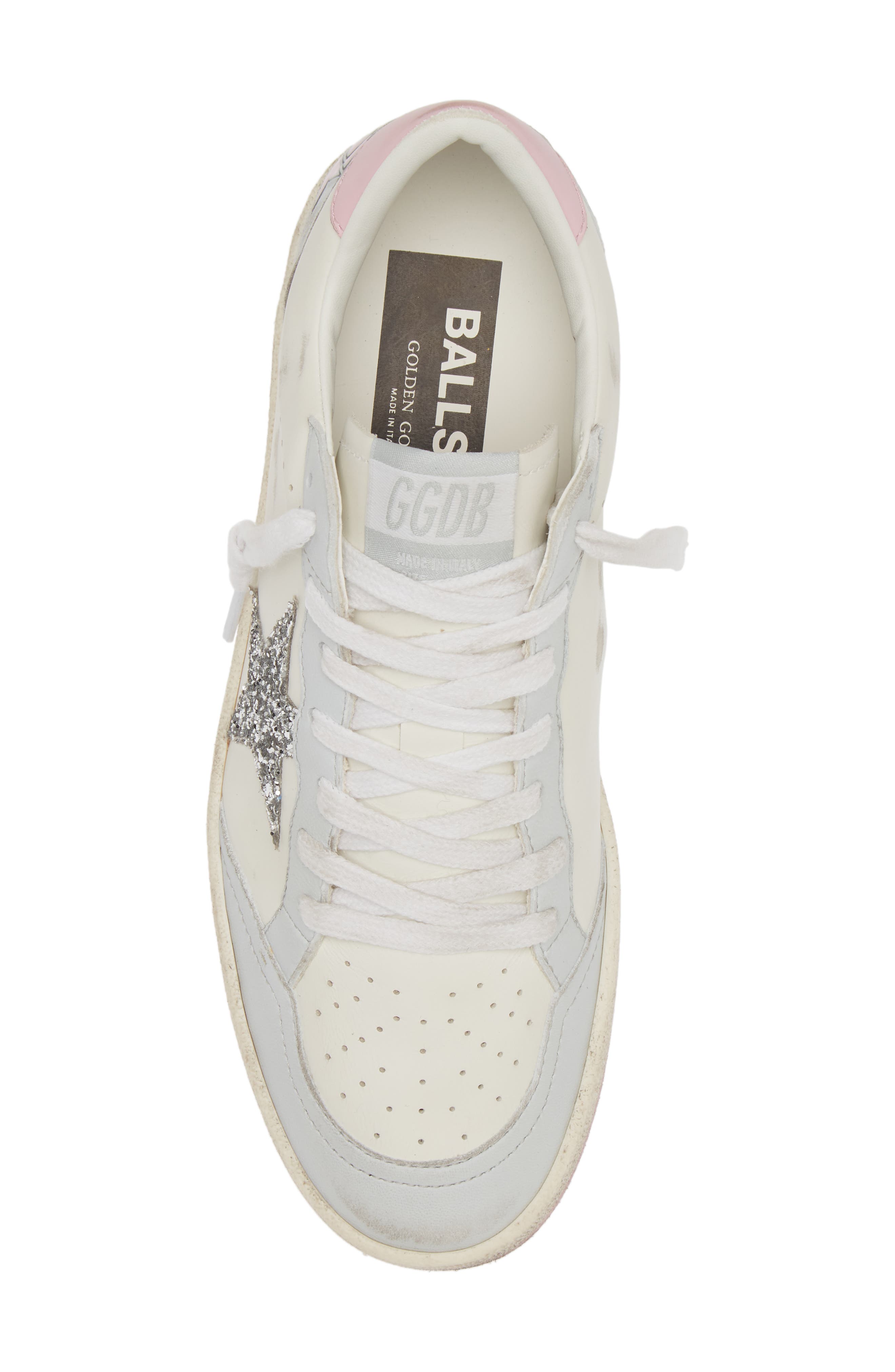 Golden Goose Ball Star Low Top Sneaker, Alternate, color, White/ Silver/ Pink