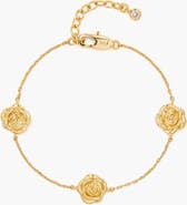 YOJ Rose Chain Station Bracelet In Gold