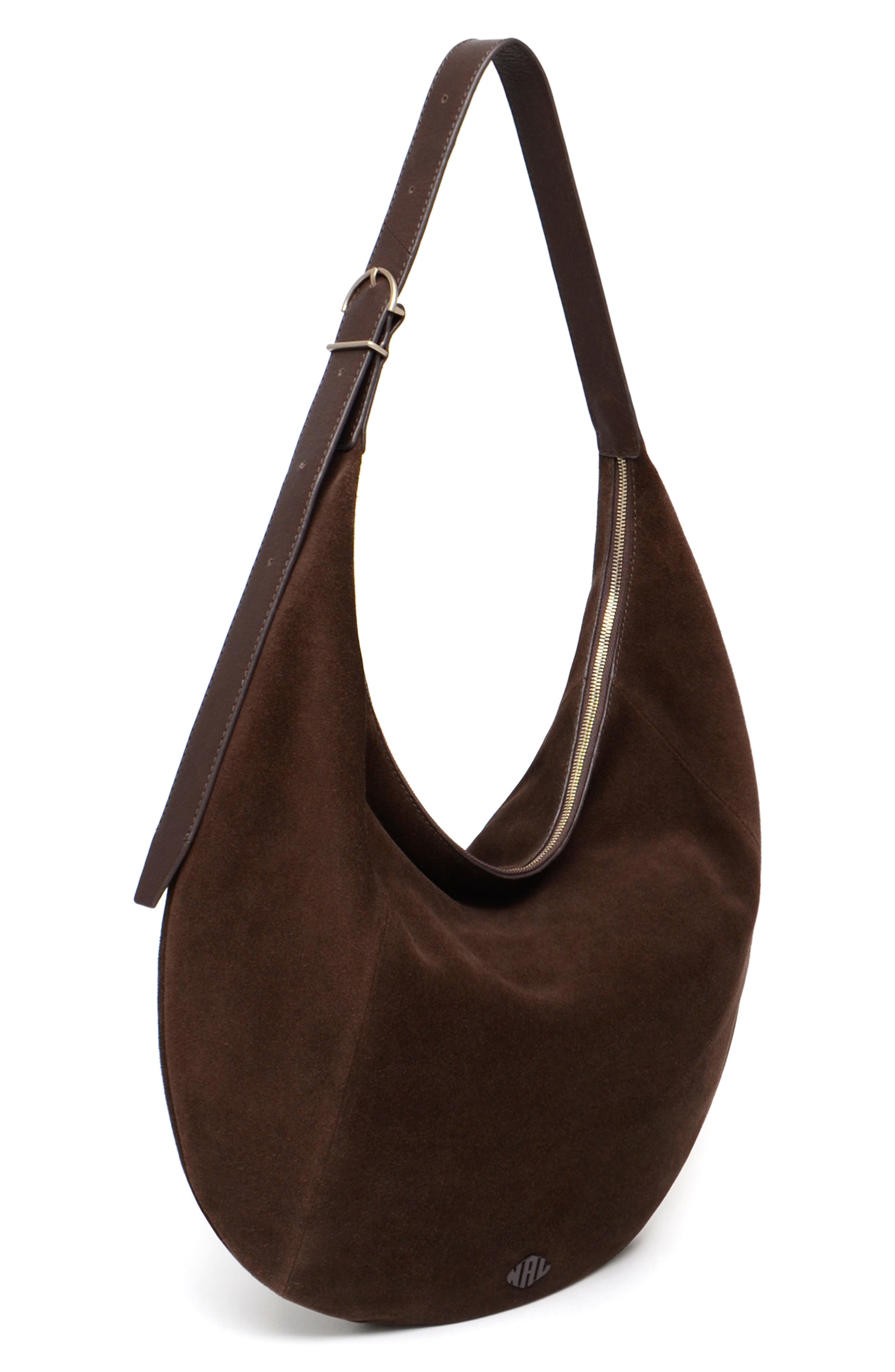 New Amsterdam Leatherworks Wyatt Oversized Leather Hobo Bag, Alternate, color, Espresso