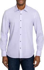CONSTRUCT Slim Fit Diamond Geo Woven Long Sleeve Basic Shirt