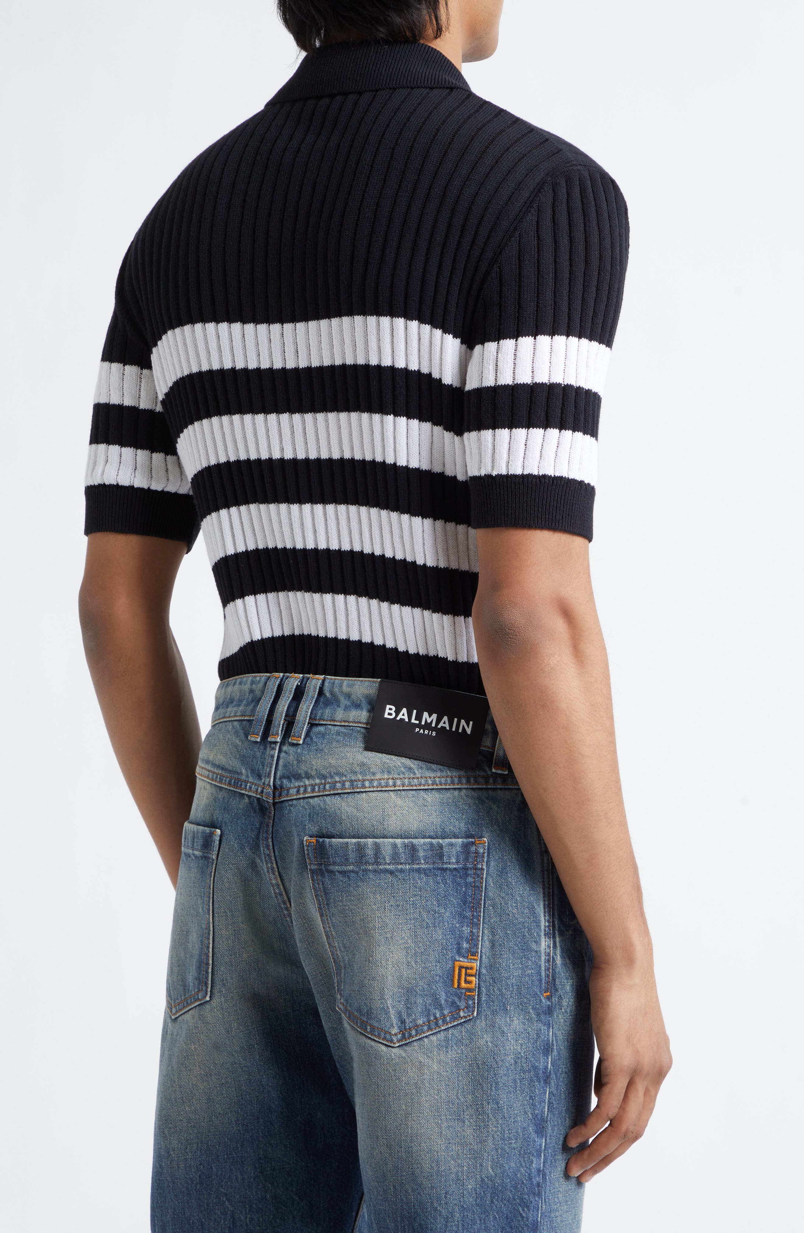 Mariner Cotton Blend Ribbed Polo Sweater - image 2