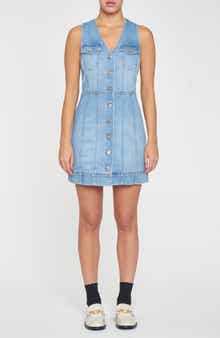 DAZE Sun Button Front Sleeveless Denim Dress