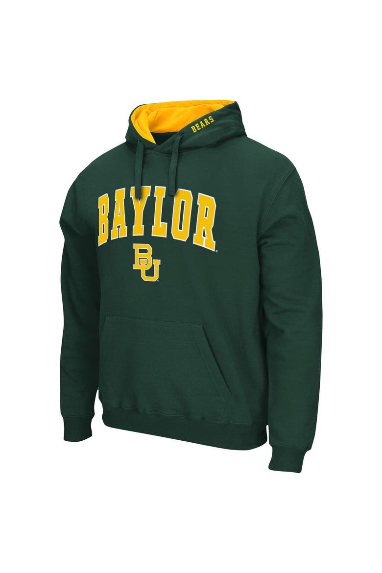 Men's Colosseum Green Baylor Bears Arch & Logo 3.0 Pullover Hoodie, Alternate, color, Green