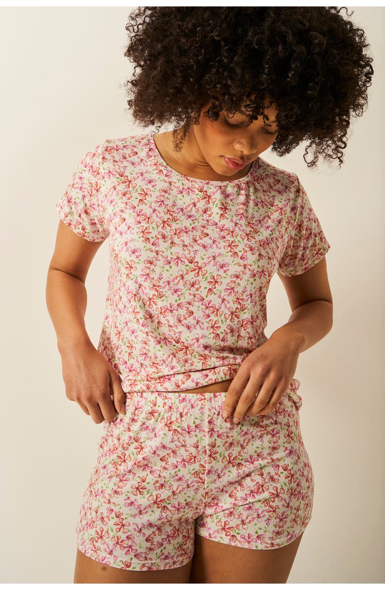 Stripe & Stare T-Shirt & Bed Short Set, Alternate, color,