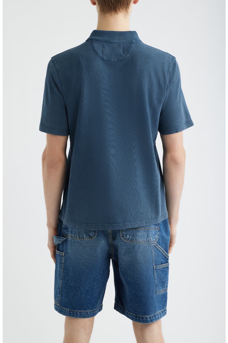 Brushed Cotton Piqué Polo, Alternate, color, NAVY