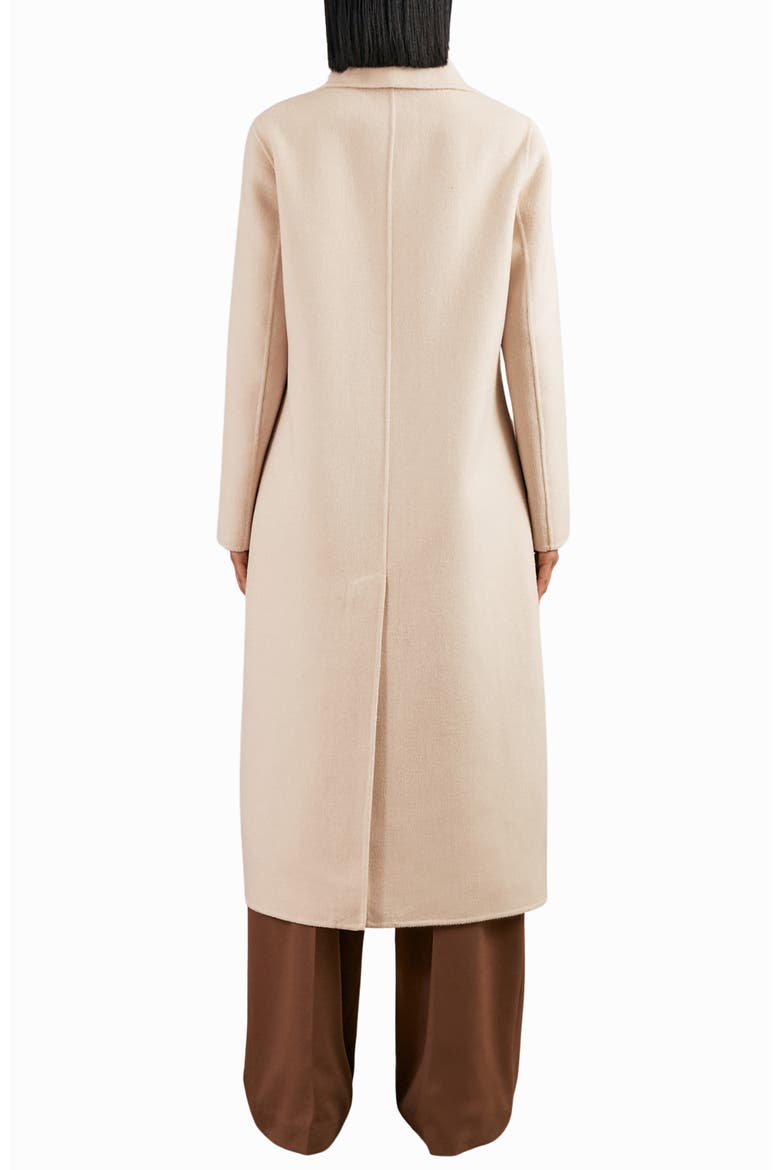 Indira Double Breasted Wool Blend Coat with Scarf, Alternate, color, CREAM