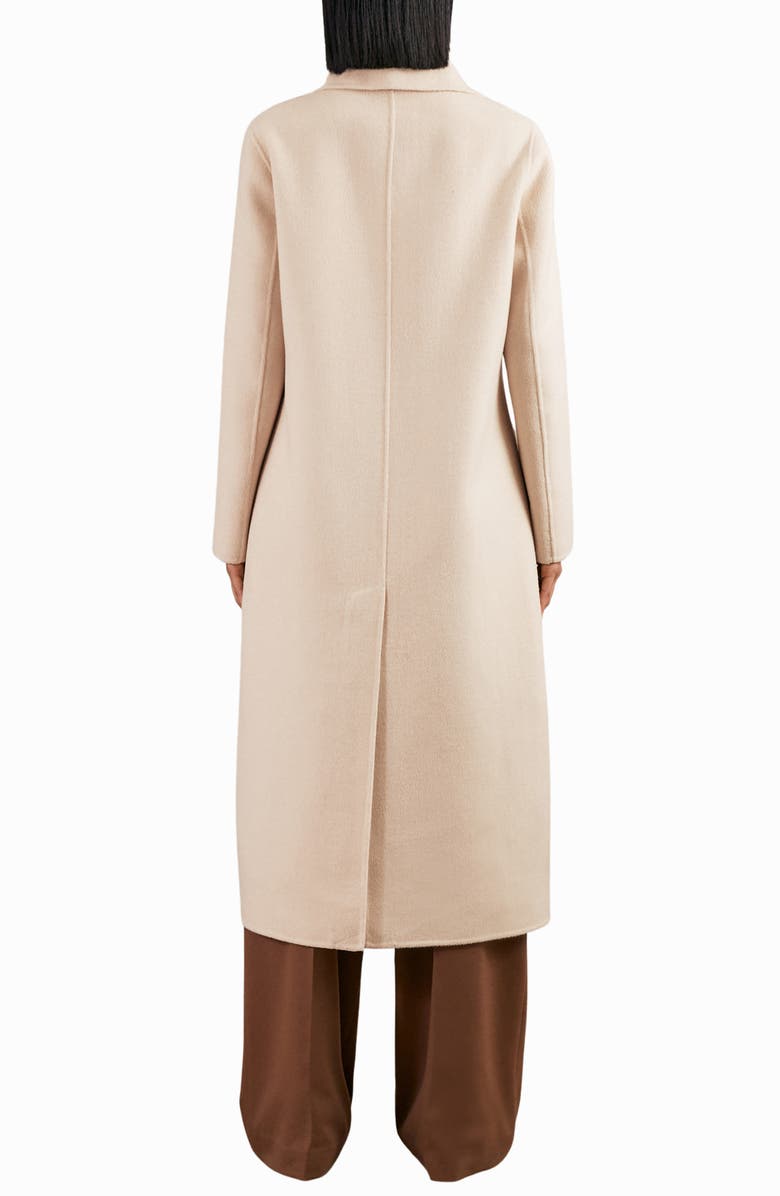 Reiss Indira Double Breasted Wool Blend Coat with Scarf, Alternate, color, Cream
