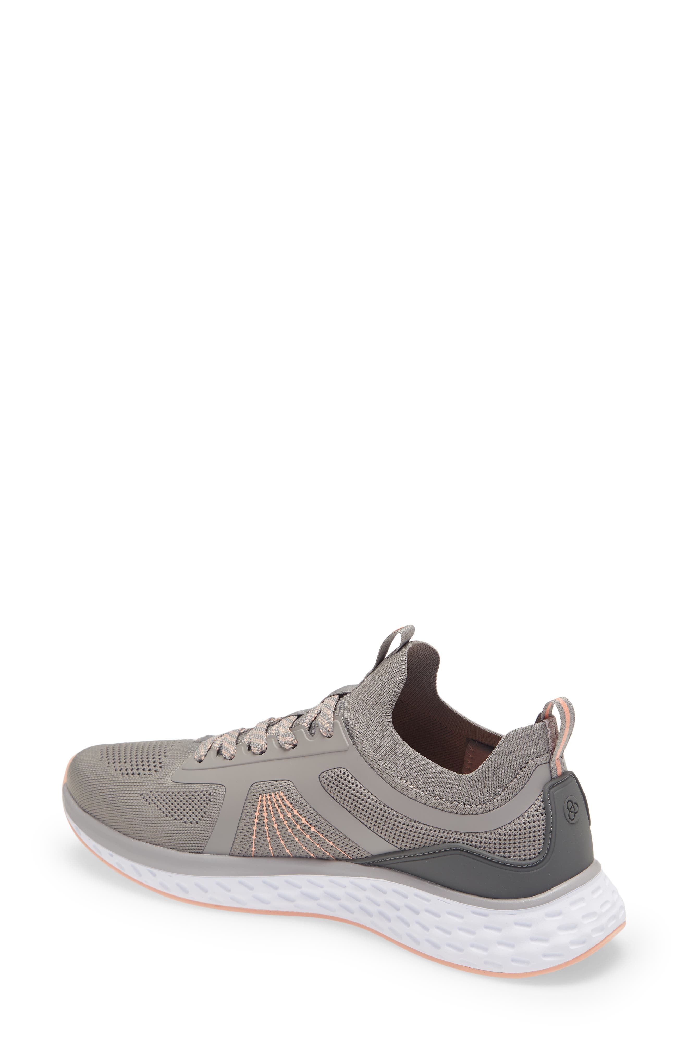 Lifestyle Lace-Up Knit Sneaker, Alternate, color, GREY- GREY DARK- PINK