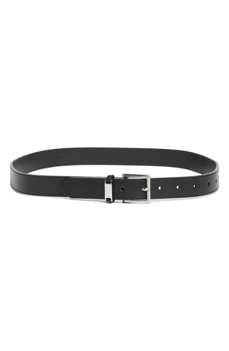 FRAME The Square Buckle Suede Belt, Main, color, Black