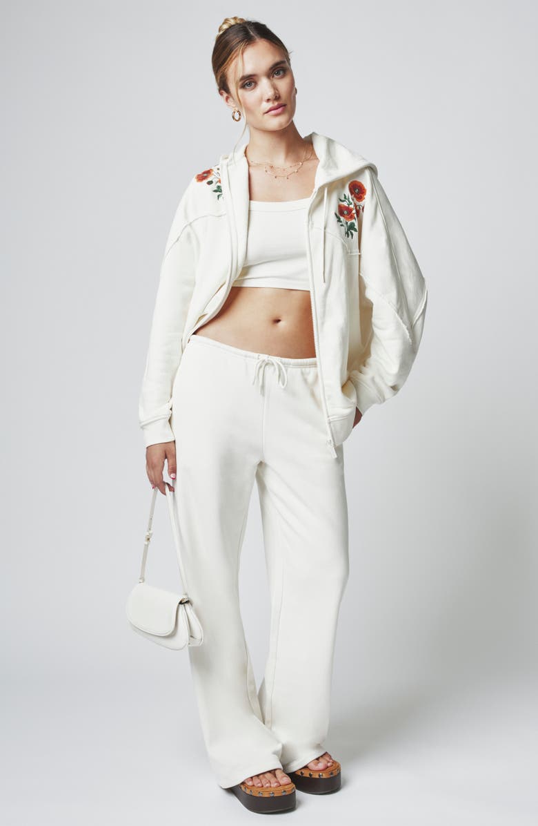 Florence by Mills Seam Detail Wide Leg Lounge Pants, Alternate, color, Jet Stream
