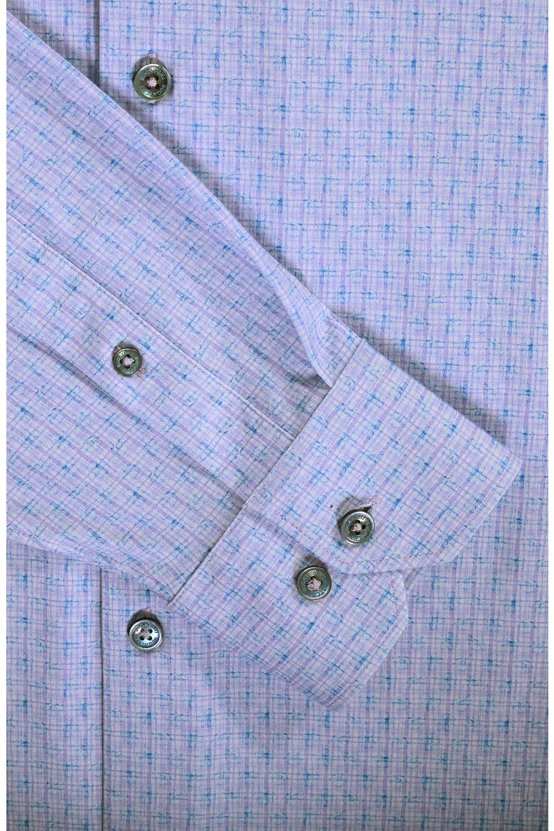 Jules OoohCotton® Floral Check Print Button-Down Shirt, Alternate, color, LILAC