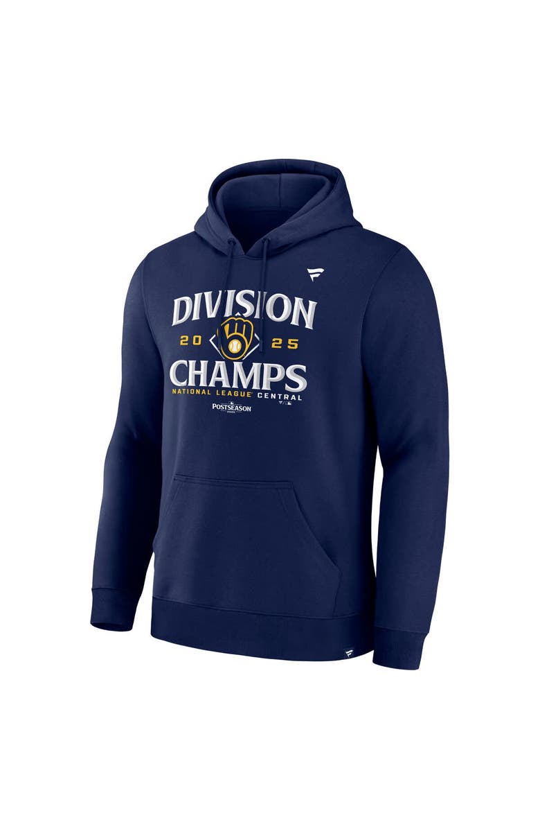 FANATICS Men's Fanatics  Navy Milwaukee Brewers 2025 NL Central Division Champions Locker Room Hoodie, Alternate, color, 