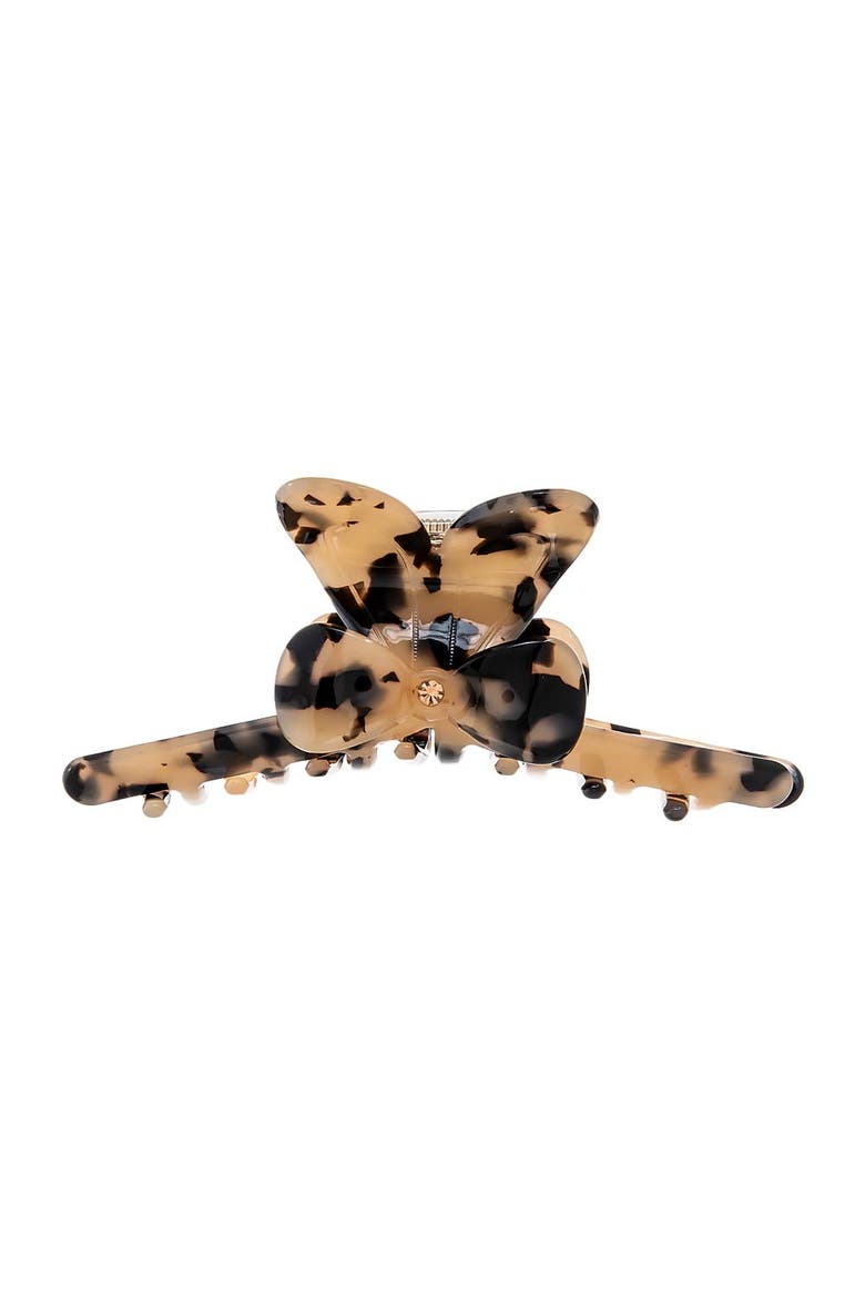 Butterfly Loop Hair Claw Clip, Main, color, Light Tortoise