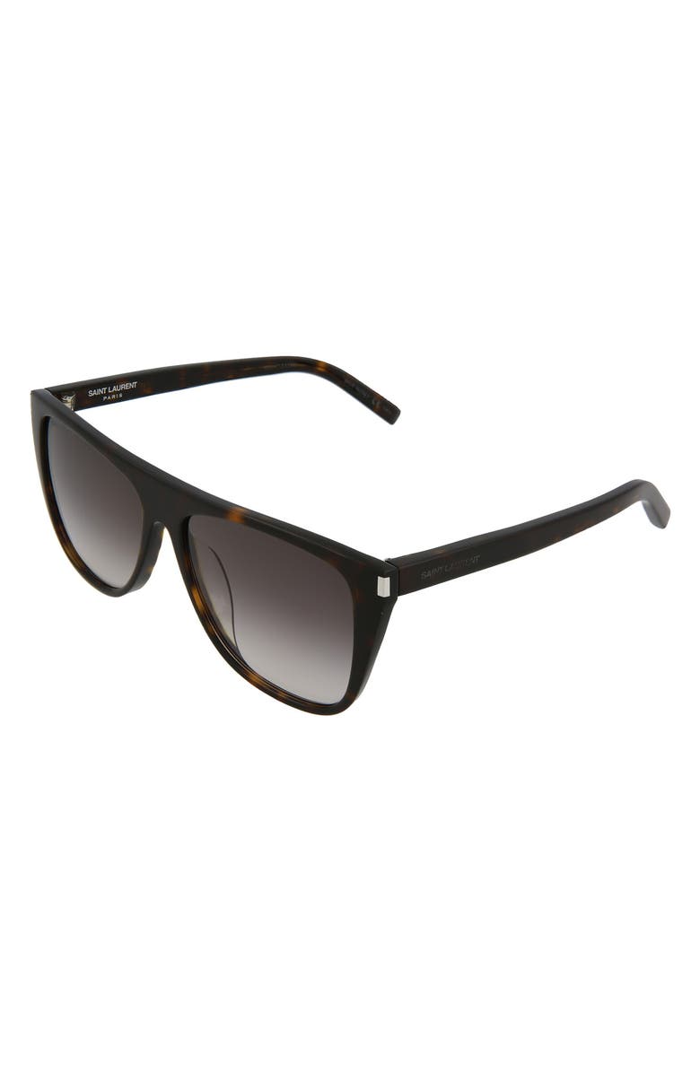Saint Laurent 58mm Square Sunglasses, Alternate, color, Havana Grey