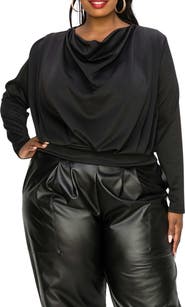 L I V D Cowl Neck Long Sleeve Top