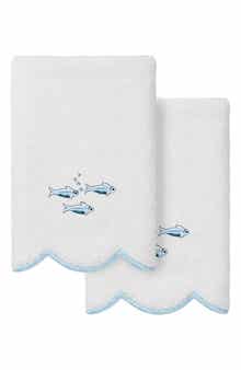 Fish School Scallop Pack of 2 Fingertip Towels