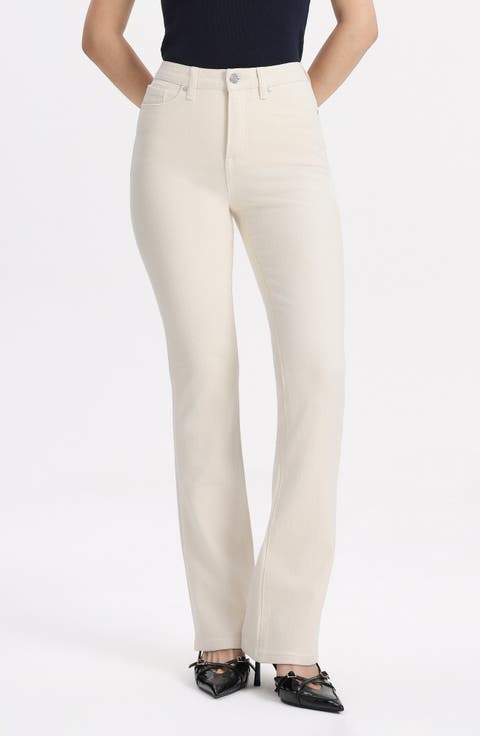 Mid Rise Bootcut Jeans (Off White)