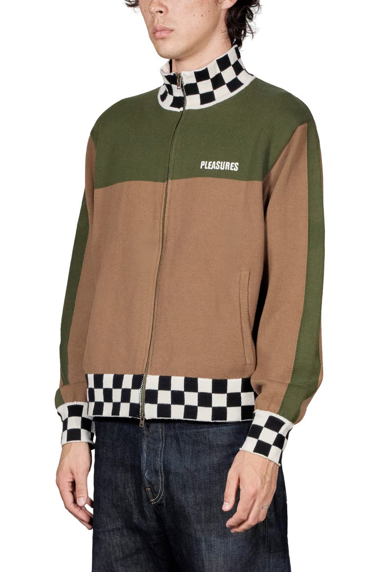 Automation Knit Track Jacket, Alternate, color, BROWN