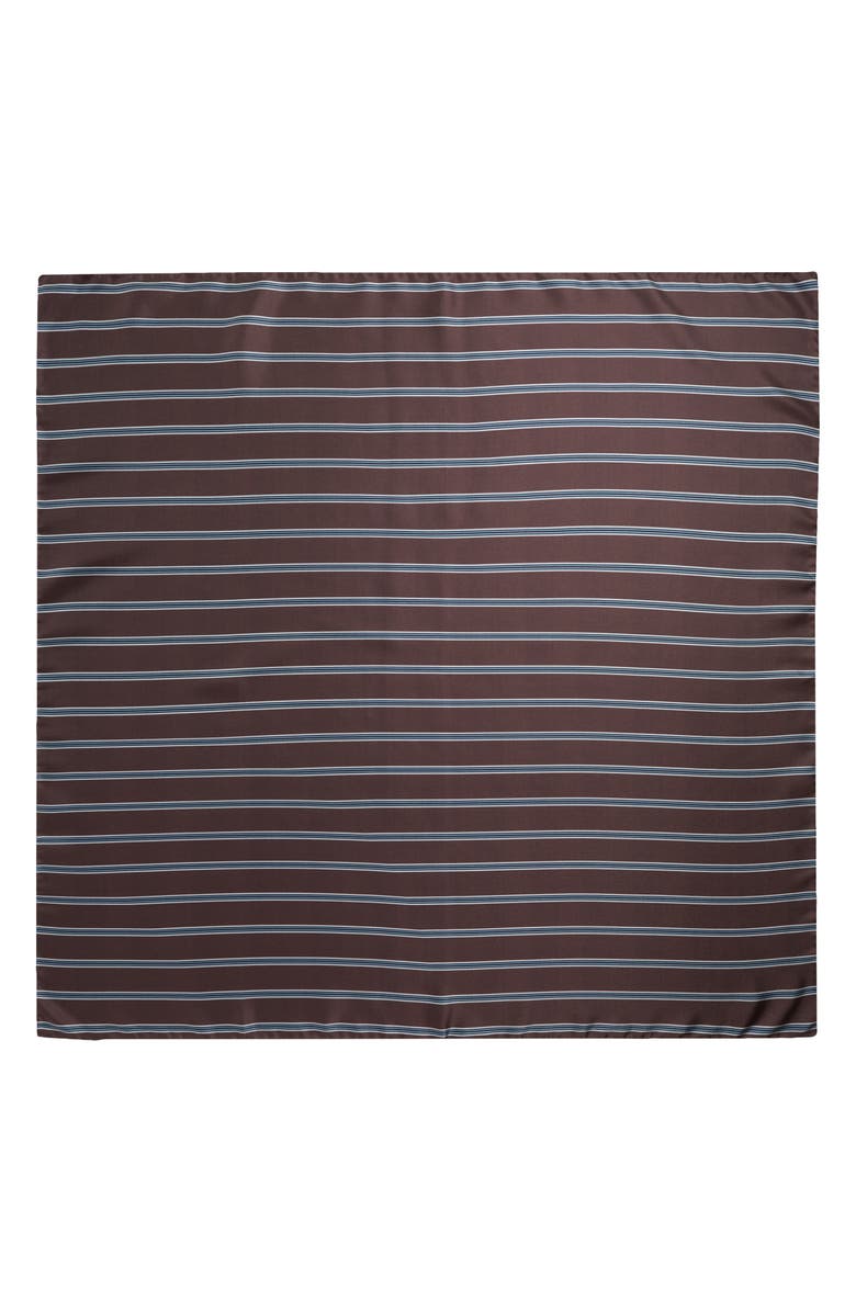 Vince Stripe Silk Twill Scarf, Alternate, color, Brown
