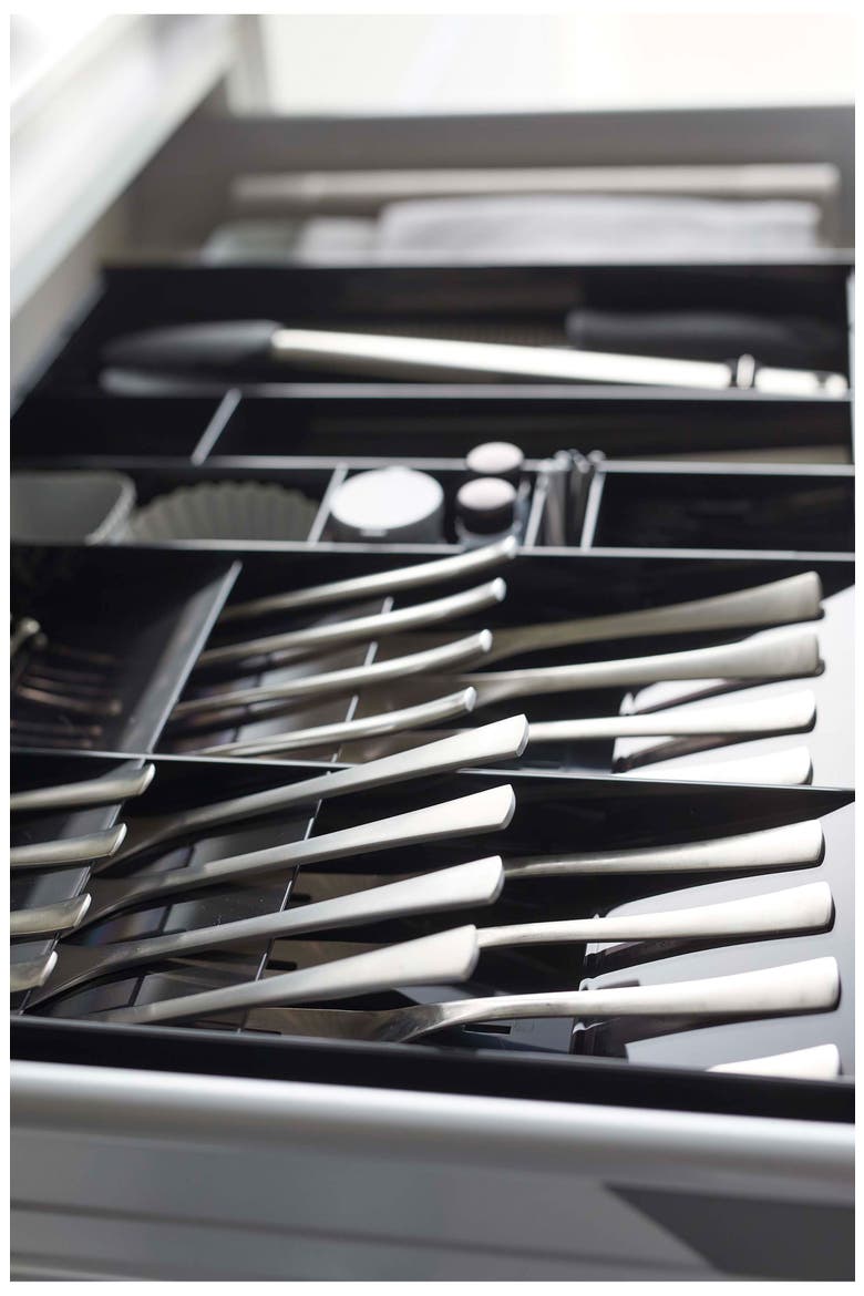 Expandable Cutlery Organizer, Alternate, color, BLACK