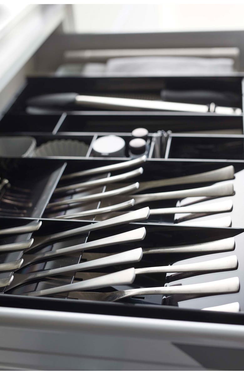 Yamazaki Expandable Cutlery Organizer, Alternate, color, Black