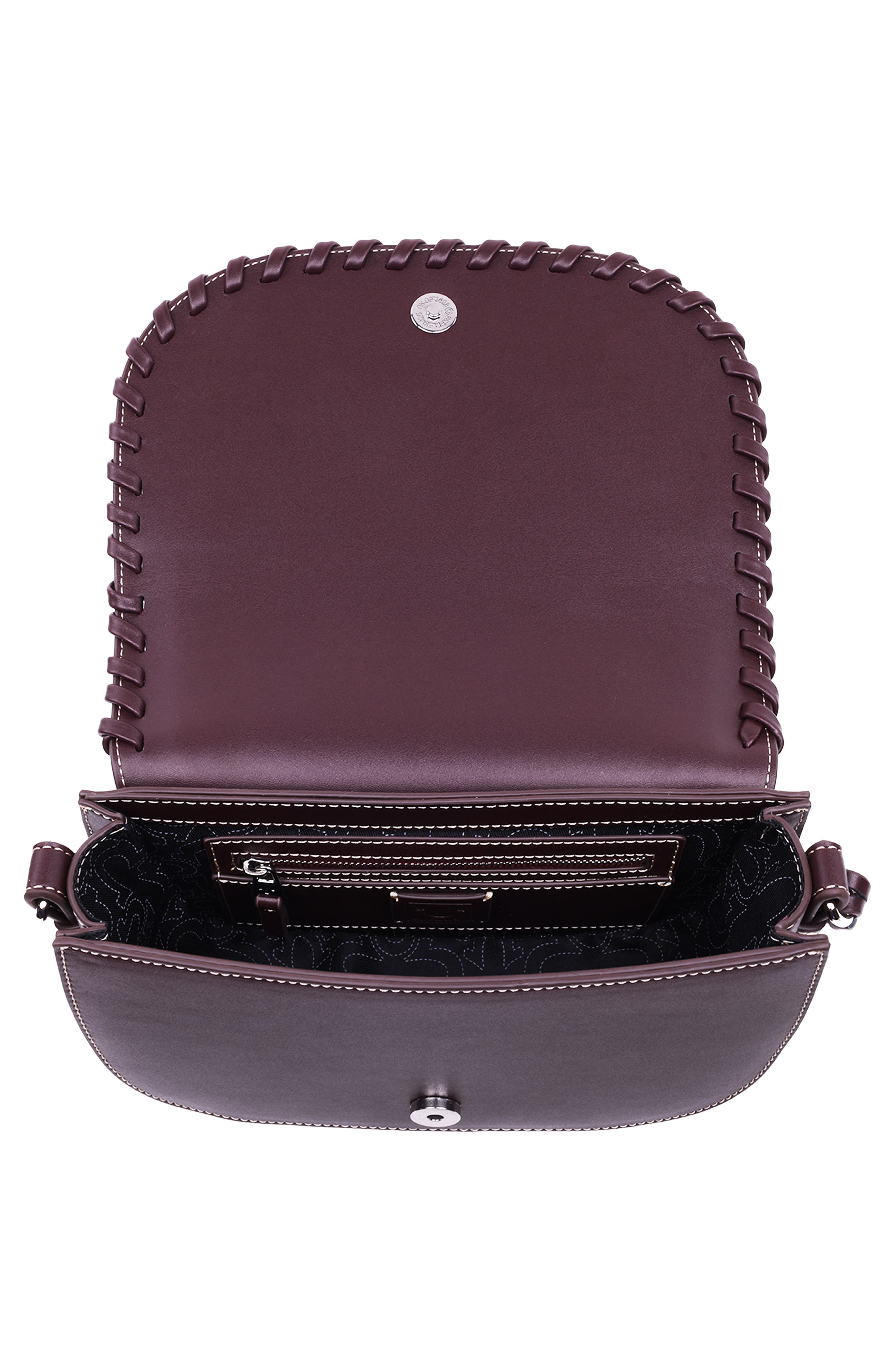 True Religion Whipstitched Saddle Bag, Alternate, color, Wine
